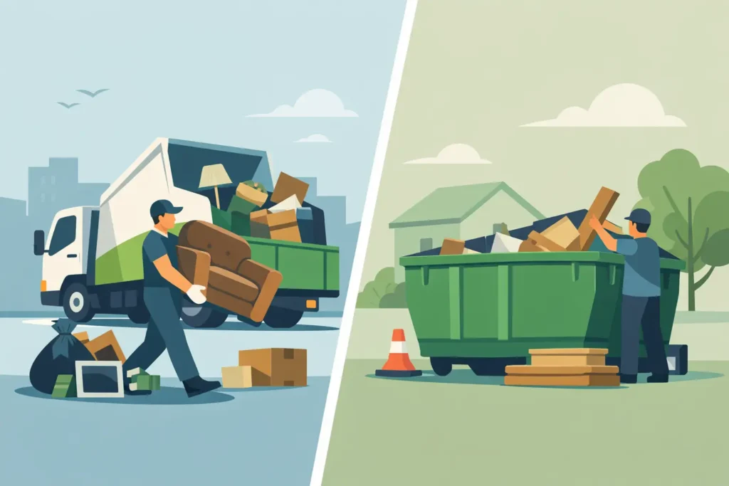 Junk Removal vs Dumpster Rental
