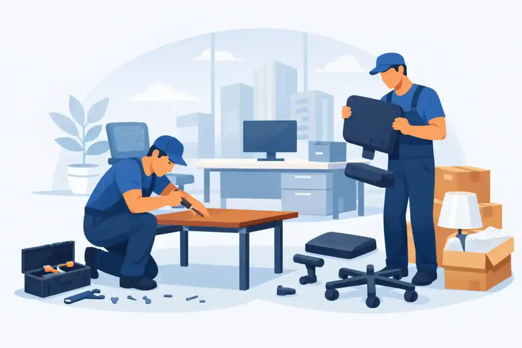 Professional office repair and maintenance by Baker Home Solutions in a modern workspace.