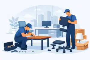 Professional office repair and maintenance by Baker Home Solutions in a modern workspace.