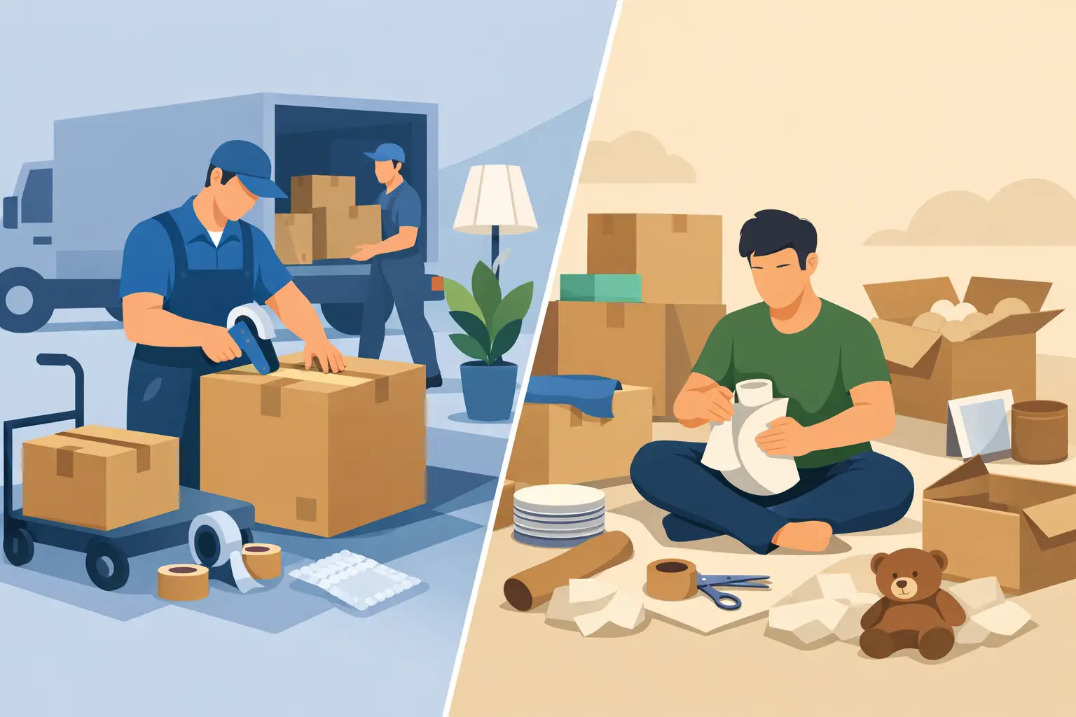 Professional Packing Versus Self Packing
