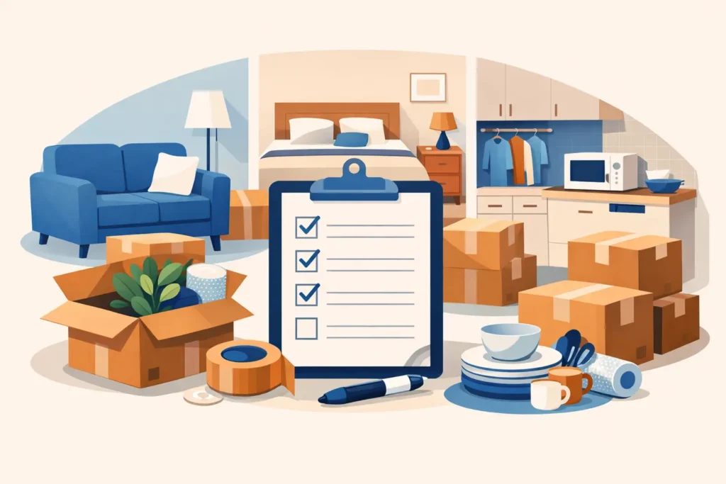 Home Move Packing Checklist Example: Room by Room
