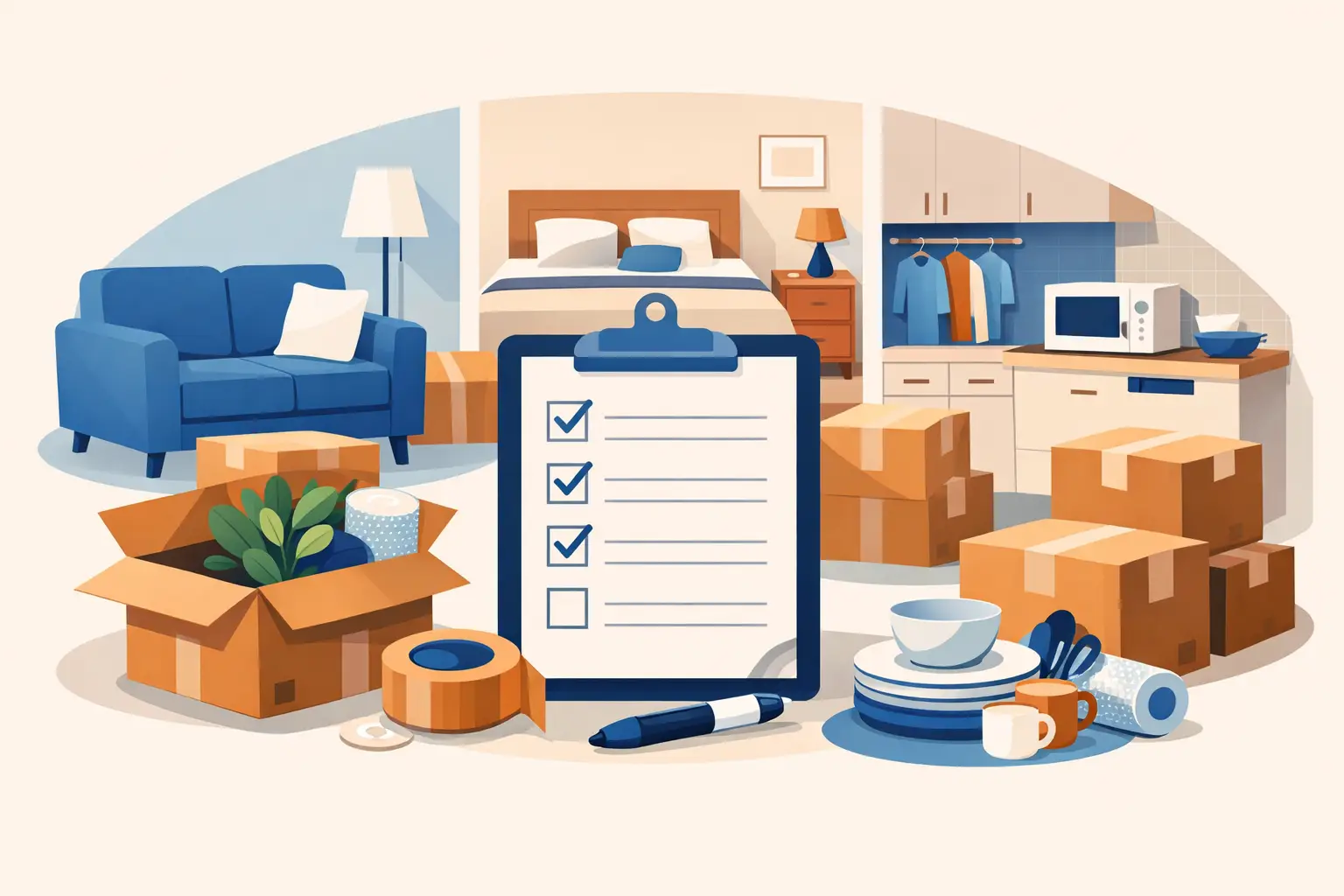 Home Move Packing Checklist Example: Room by Room