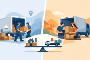 Moving services comparison between movers and truck rental options.