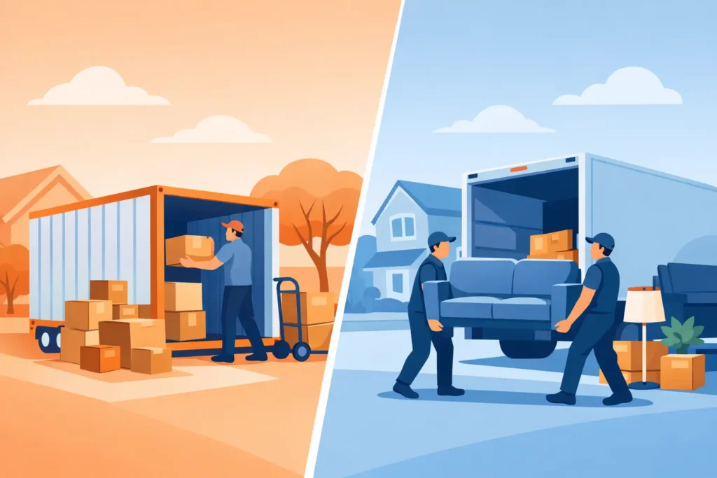 Moving Containers Versus Movers: Which Fits?